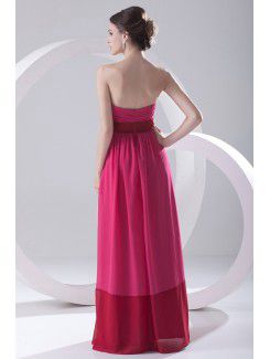 Chiffon Sweetheart Column Floor Length Sash Prom Dress