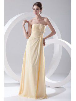 Chiffon strapless kolom vloer lengte galajurk