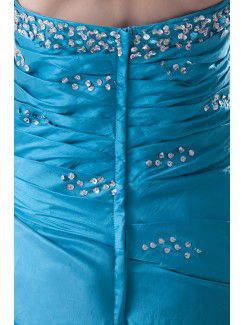 Chiffon Strapless A-line Floor Length Embroidered and Sequins Prom Dress