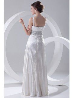 Satin V-Neckline Column Floor Length Sash Prom Dress