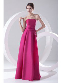 Taffeta Strapless Sheath Floor Length Prom Dress