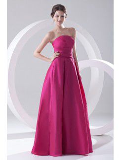 Taffeta Strapless Sheath Floor Length Prom Dress