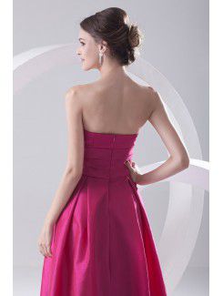 Taffeta Strapless Sheath Floor Length Prom Dress