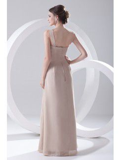 Chiffon One-Shoulder Column Floor Length Prom Dress