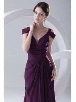 Chiffon V-Neckline A-line Sweep Train Prom Dress