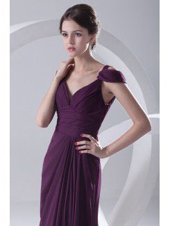 Chiffon V-Neckline A-line Sweep Train Prom Dress