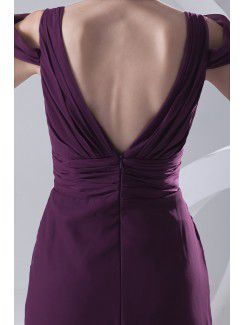 Chiffon V-Neckline A-line Sweep Train Prom Dress