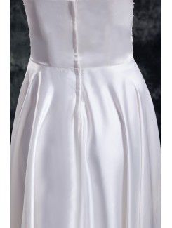 Satin Sweetheart Floor Length Column Embroidered Wedding Dress