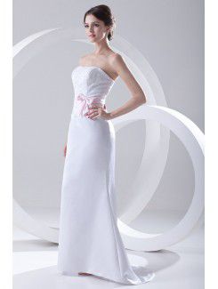 Satin Strapless Mermaid Floor-Length Sash Prom Dress