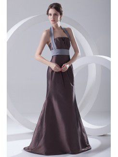 Taffeta Strapless A-line Floor-Length Sash Prom Dress