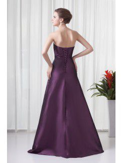 Taffeta Sweetheart A-line Floor-Length Embroidered Prom Dress