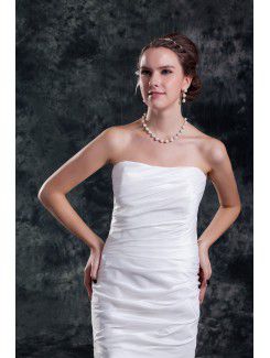 Taffeta Strapless Sweep Train Column Wedding Dress