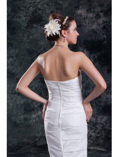 Taffeta Strapless Sweep Train Column Wedding Dress