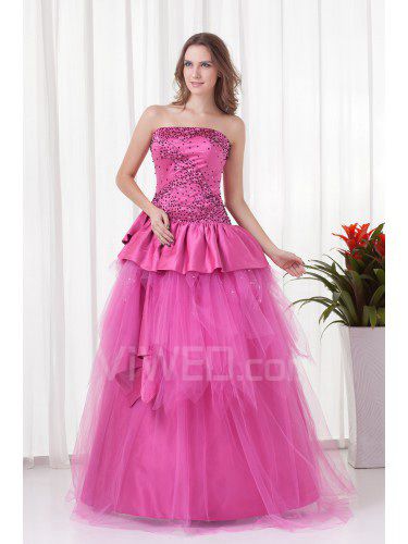 Satin liebsten a-linie bodenlange pailletten ballkleid