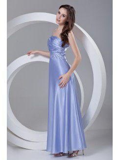 Satin Straps Column Floor Length Sequins Prom Dress