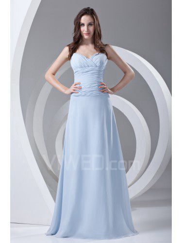 Chiffon Sweetheart A-line Sweep Train Directionally Ruched Prom Dress