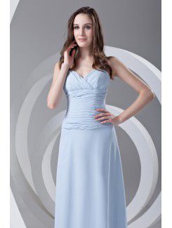 Chiffon Sweetheart A-line Sweep Train Directionally Ruched Prom Dress