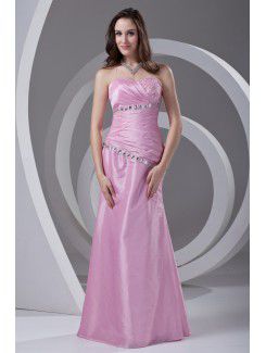 Taft a-linie bodenlange bestickte ballkleid