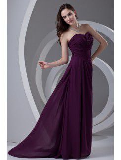 Chiffon Sweetheart A-line Sweep Train Prom Dress