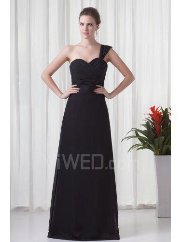 Chiffon Sweetheart A-line Floor Length Crisscross Ruched Prom Dress