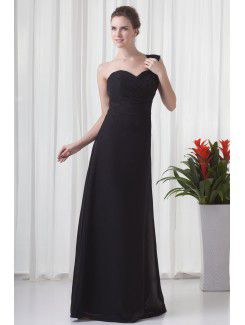 Chiffon Sweetheart A-line Floor Length Crisscross Ruched Prom Dress