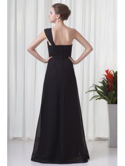 Chiffon Sweetheart A-line Floor Length Crisscross Ruched Prom Dress