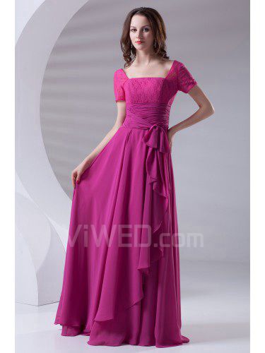 Chiffon quadratischen säule bodenlange ballkleid schärpe