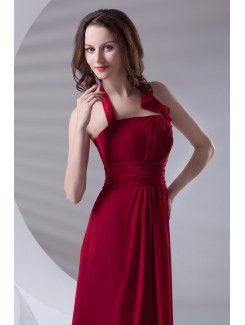 Chiffon Halter Corset Floor Length Prom Dress