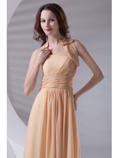 Chiffon Halter Corset Floor Length Prom Dress