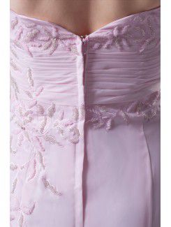Chiffon Sweetheart Sheath Floor Length Embroidered Prom Dress