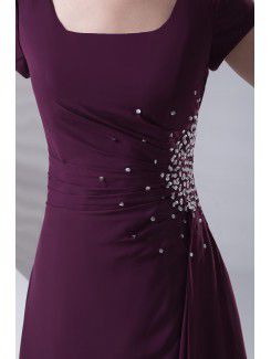 Chiffon Square A-line Ankle-Length Embroidered Prom Dress