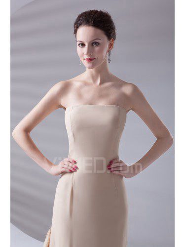 Chiffon Strapless Sheath Sweep Train Prom Dress