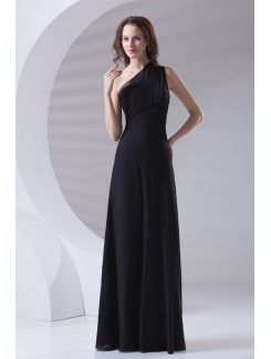 Chiffon asymmetrisk a-line ladlængde prom dress