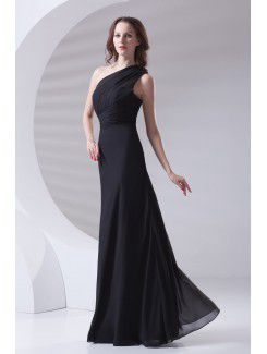 Chiffon Asymmetrical A-line Floor Length Prom Dress