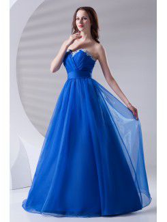 Organza Sweetheart A-line Floor Length Embroidered Prom Dress