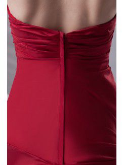 Satin Strapless A-line Sweep Train Sash Prom Dress