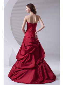 Satin Strapless A-line Sweep Train Sash Prom Dress