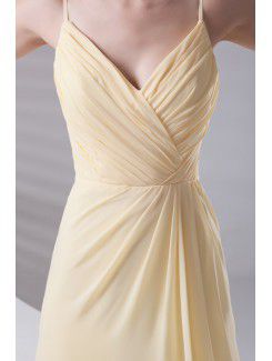 Chiffon Spaghetti Column Floor Length Prom Dress