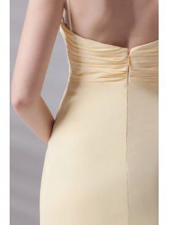 Chiffon Spaghetti Column Floor Length Prom Dress