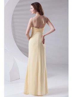 Chiffon Spaghetti Column Floor Length Prom Dress