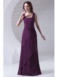 Chiffon Square A-line Floor Length Prom Dress