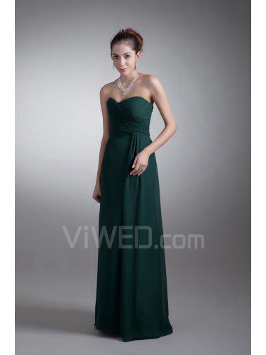 Chiffon Sweetheart Floor Length Coloum Prom Dress