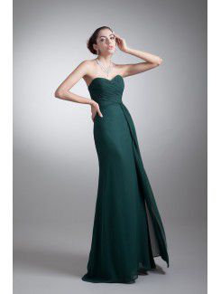 Chiffon Sweetheart Floor Length Coloum Prom Dress