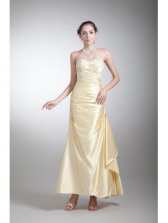 Satin Sweetheart Ankle-Length Sheath Embroidered Prom Dress