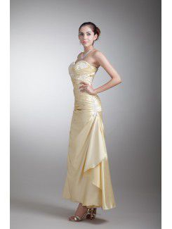 Satin Sweetheart Ankle-Length Sheath Embroidered Prom Dress