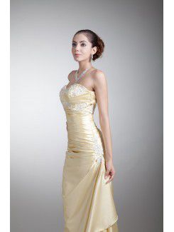 Satin Sweetheart Ankle-Length Sheath Embroidered Prom Dress