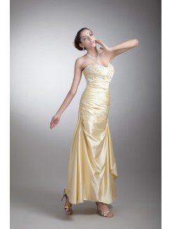 Satin Sweetheart Ankle-Length Sheath Embroidered Prom Dress