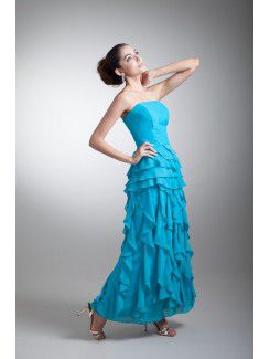 Chiffon Scoop Floor Length Coloum Prom Dress