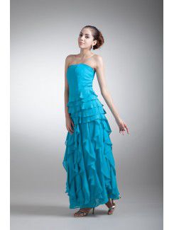 Chiffon Scoop Floor Length Coloum Prom Dress