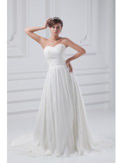 Taffeta Sweetheart Sweep Train Column Wedding Dress